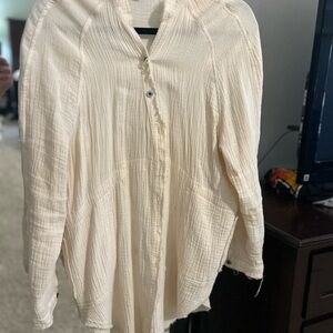 Women's Cream Button-Up Top